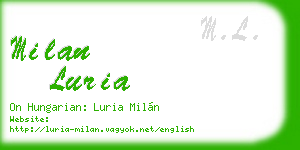 milan luria business card
